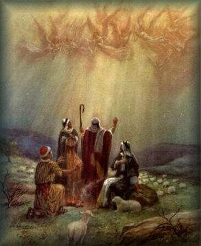 Angels tell the shepherds