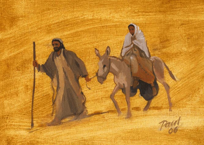 Mary and Joseph on the road